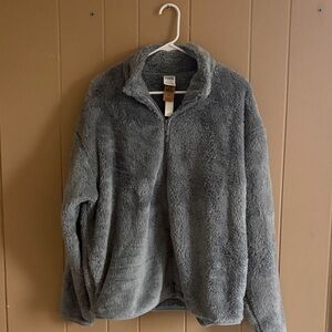 PINK Victoria's Secret Charcoal Fleece Jacket